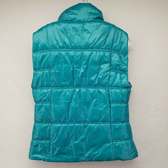 SWITCHER WOMENS VEST GREEN MEDIUM M PUFFER WATER REPELLENT SLEEVELESS FULL ZIP - Picture 11 of 12